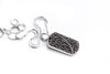 Ronchelle “Adore” Dog Tag Sterling Silver Double Sided Pendant and Chain