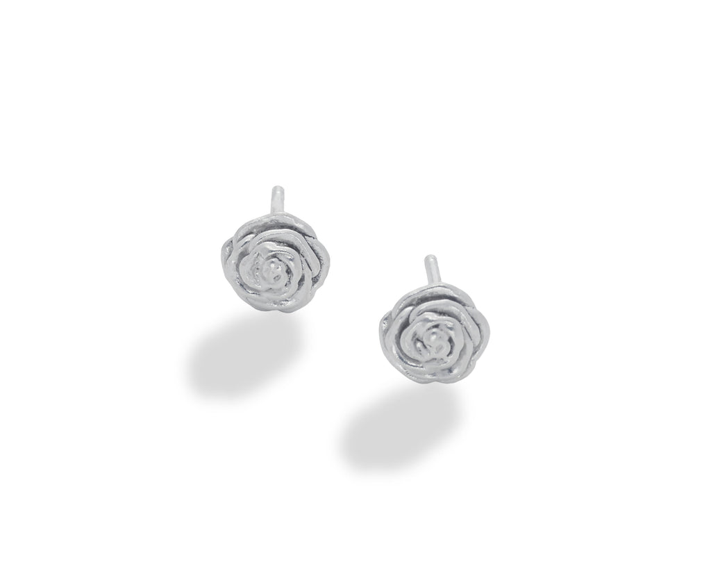 Rose Stud Earring Sterling Silver- small